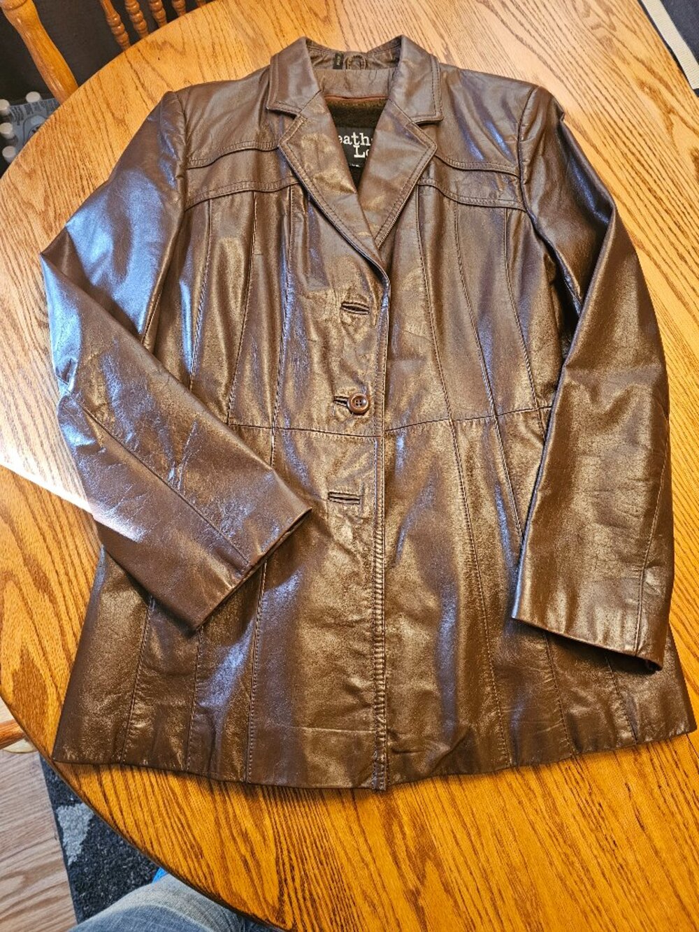 Genuine leather blazer jacket